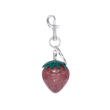 Silver Berry Strawberry Bag Charm