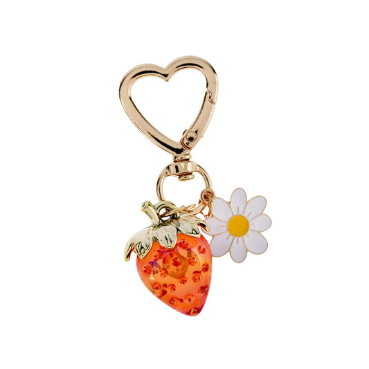 Strawberry Daisy Bag Charm