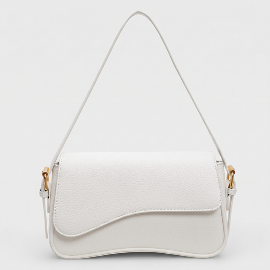 Marlowe Wave Flap Shoulder Bag in white