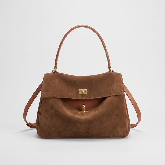 Delaney Twist Lock Handbag in brown