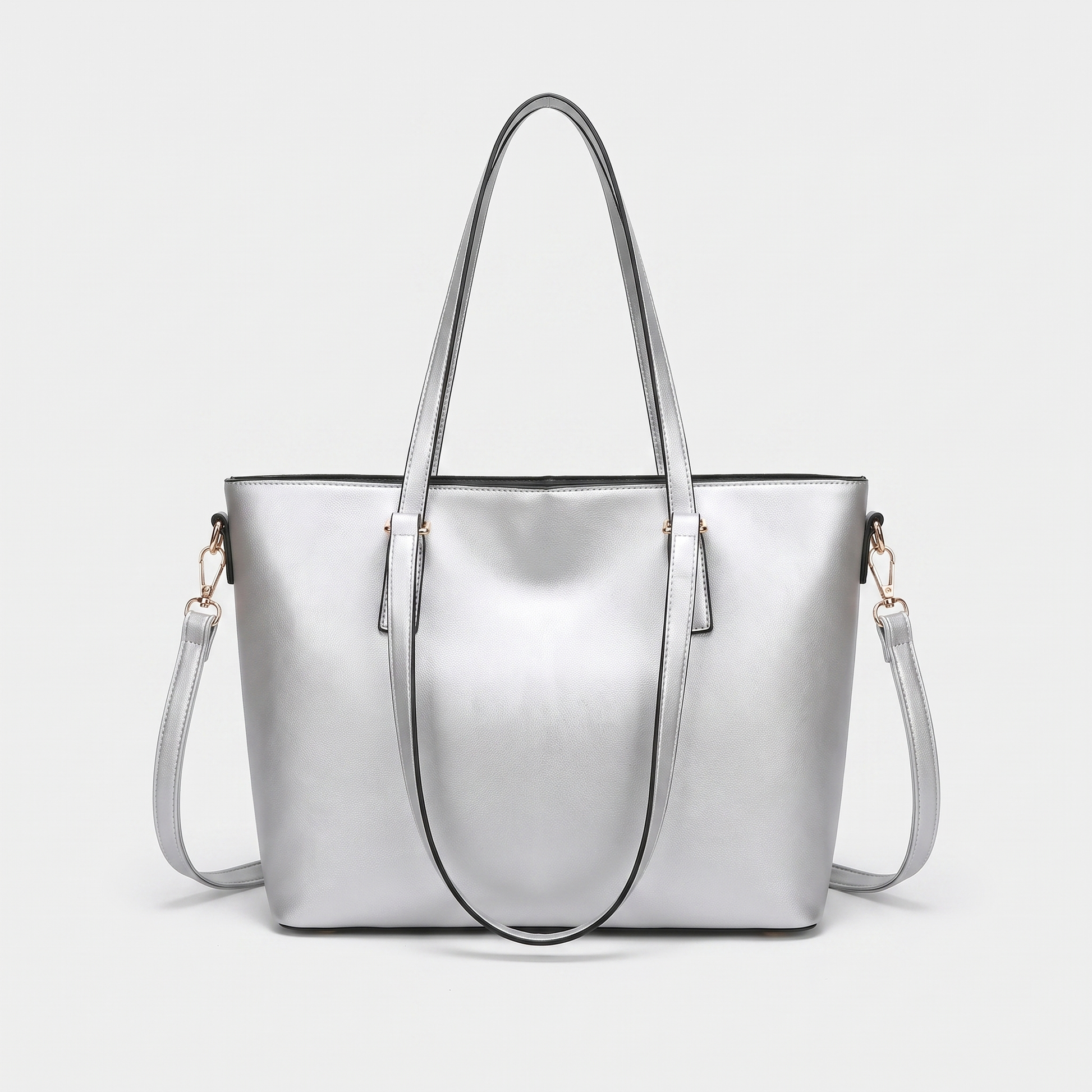 Harper Double Handle Shoulder Bag in silver