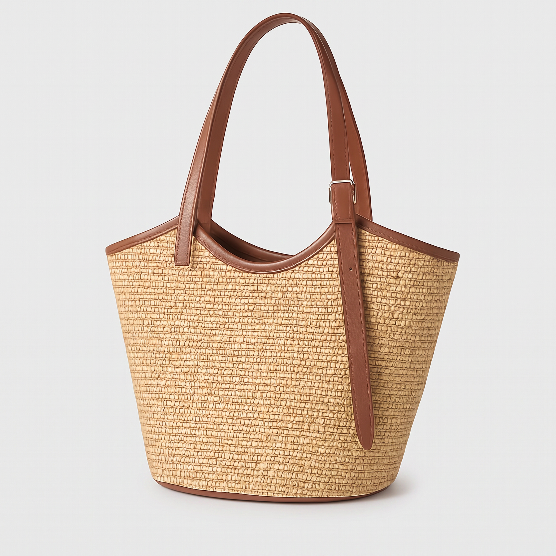Quincy Woven Open Tote in khaki