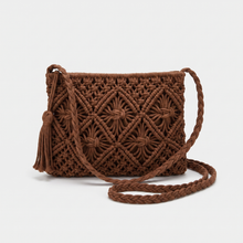 Nova Woven Shoulder Bag in brown