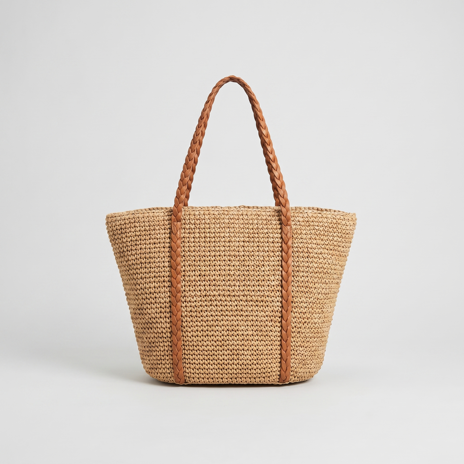 Wren Braided Handle Tote in beige