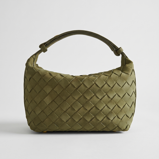 Sutton Woven Top Handle Bag in army green