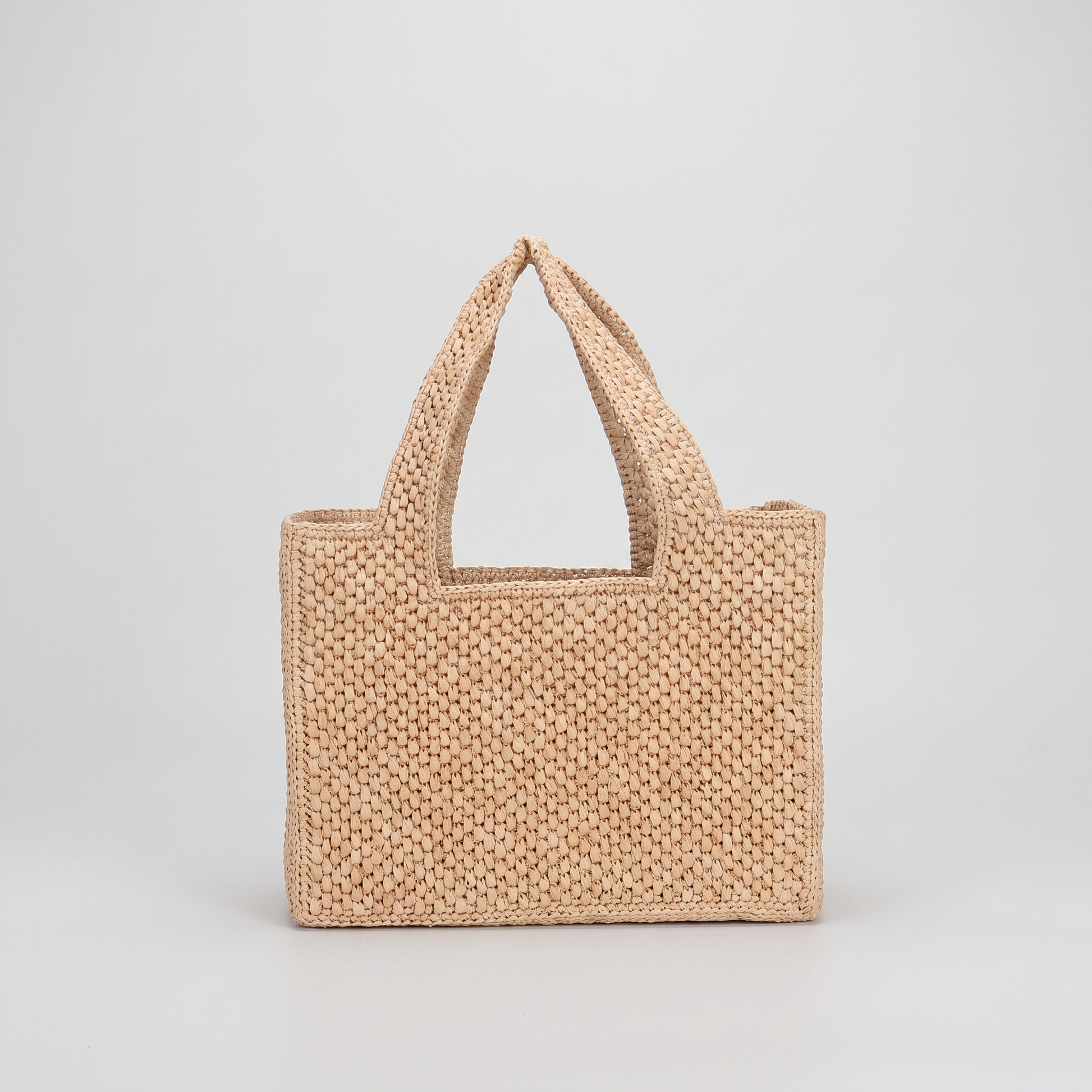 Larkin Woven Shopper Tote in beige